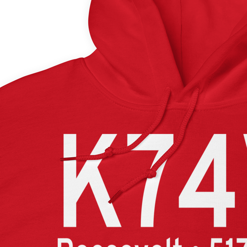 Roosevelt Municipal Airport (K74V) ICAO Hoodie Sweatshirt 