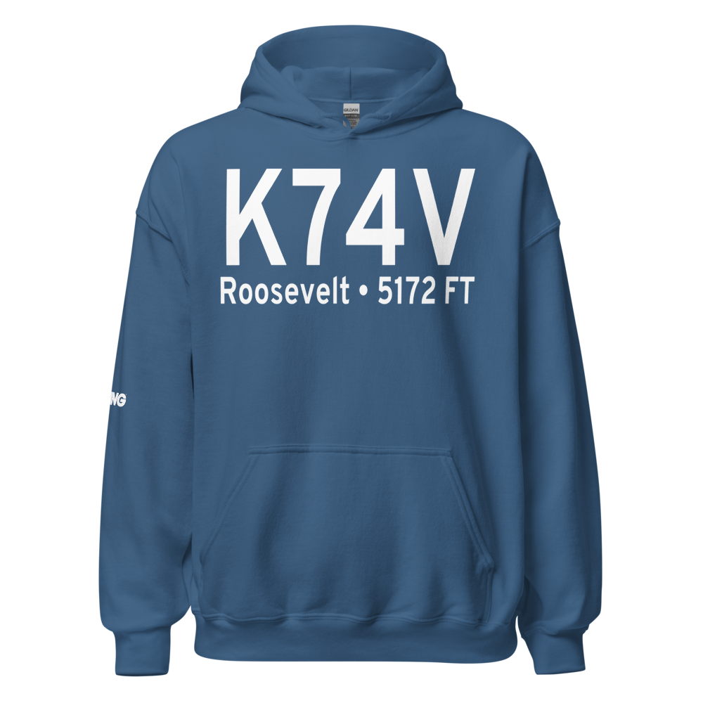 Roosevelt Municipal Airport (K74V) ICAO Hoodie Sweatshirt 
