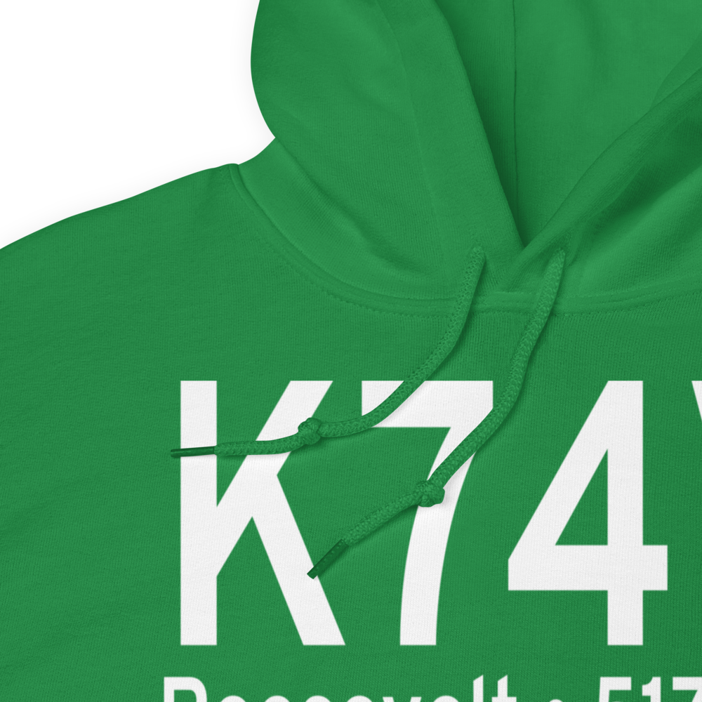 Roosevelt Municipal Airport (K74V) ICAO Hoodie Sweatshirt 