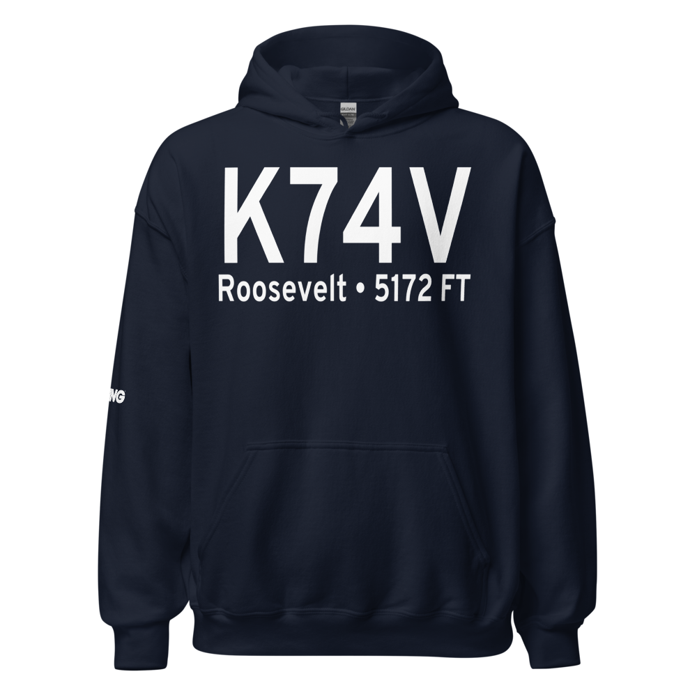 Roosevelt Municipal Airport (K74V) ICAO Hoodie Sweatshirt 