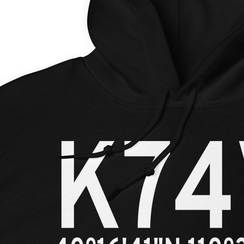 Roosevelt Municipal Airport (K74V) ICAO Hoodie Sweatshirt 