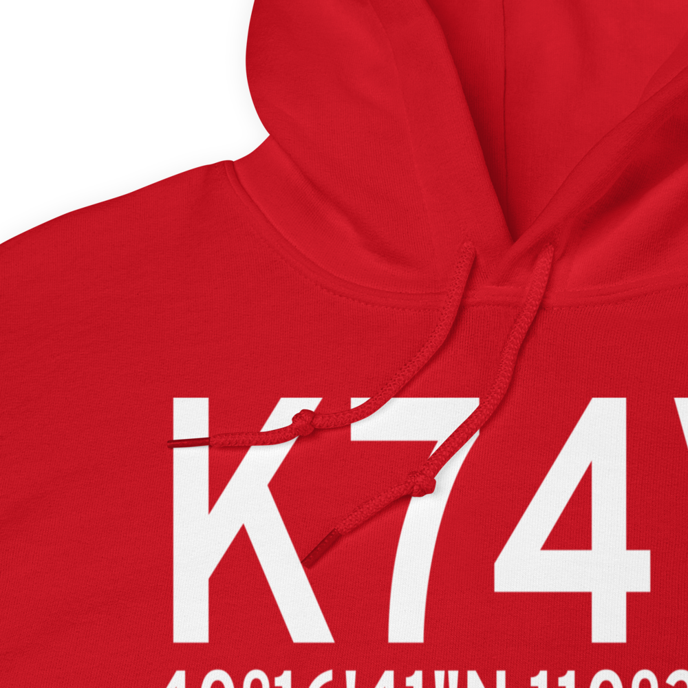 Roosevelt Municipal Airport (K74V) ICAO Hoodie Sweatshirt 