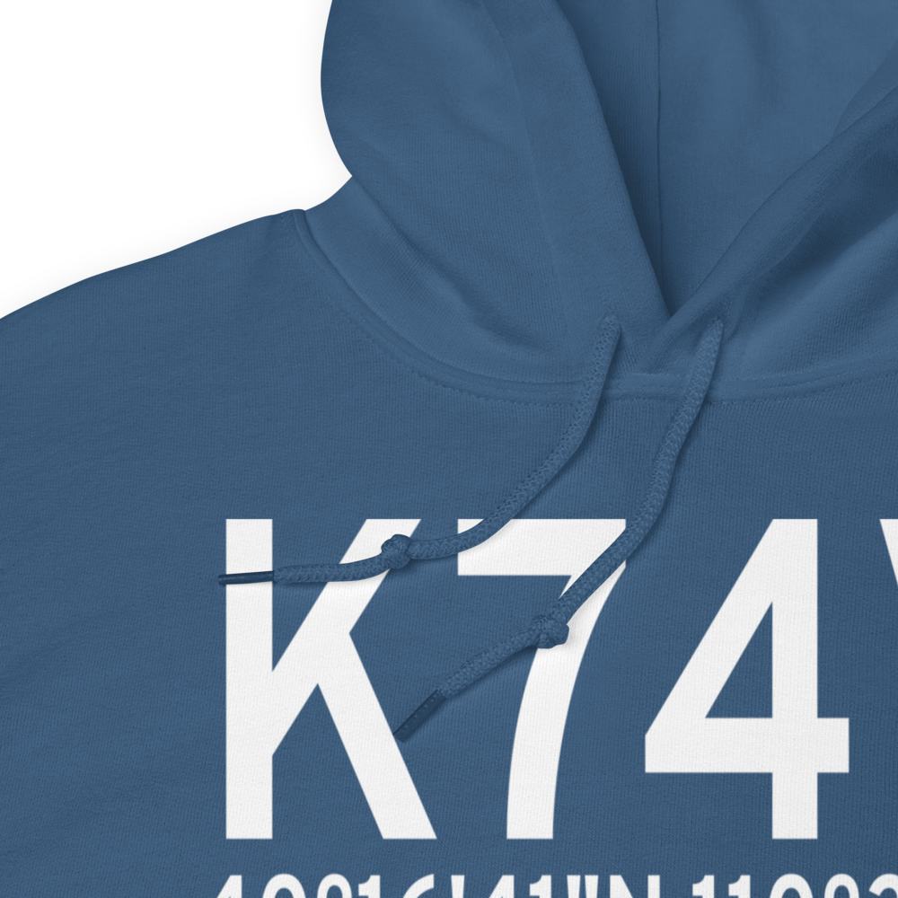 Roosevelt Municipal Airport (K74V) ICAO Hoodie Sweatshirt 