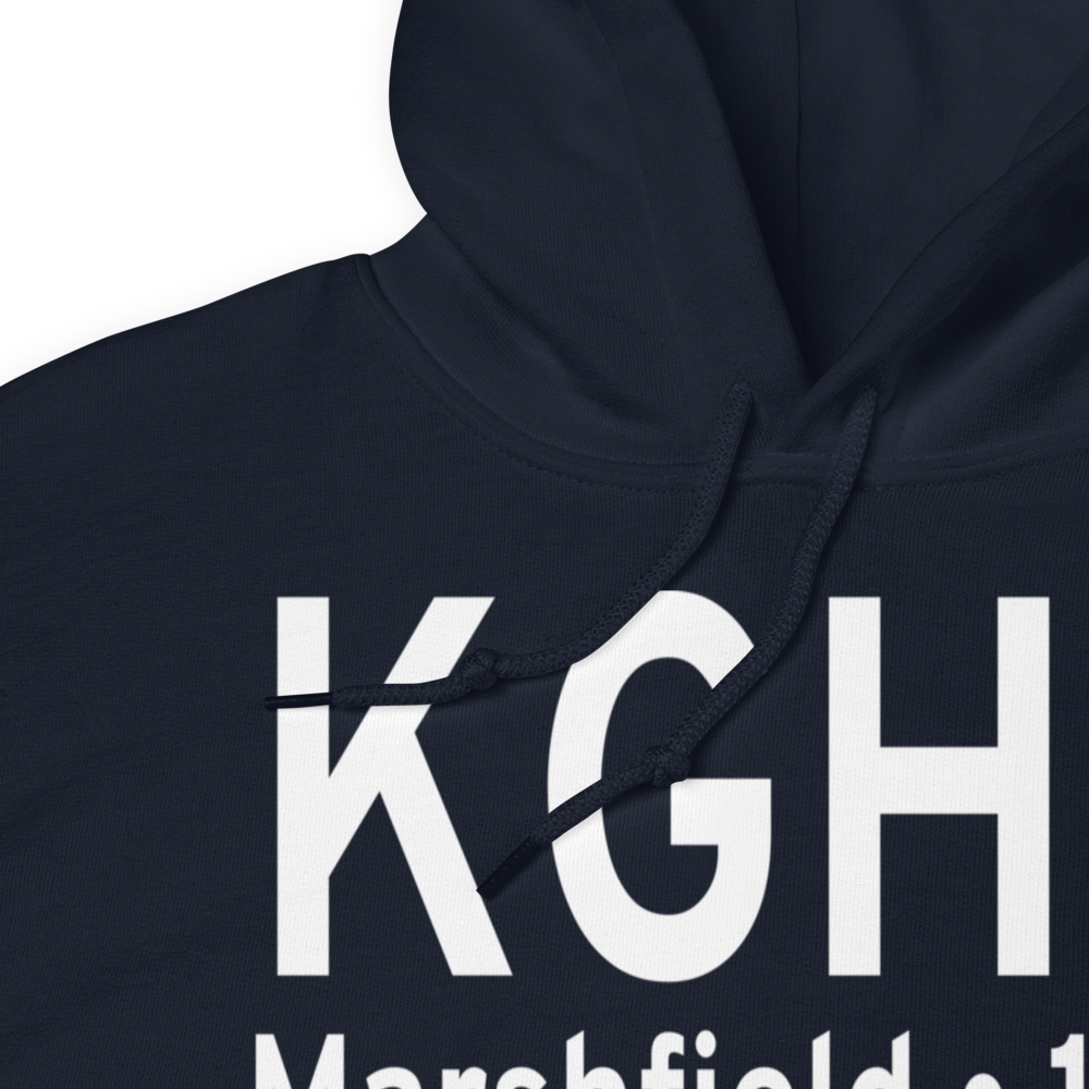 Marshfield Municipal George Harlow Field (KGHG) ICAO Hoodie Sweatshirt 