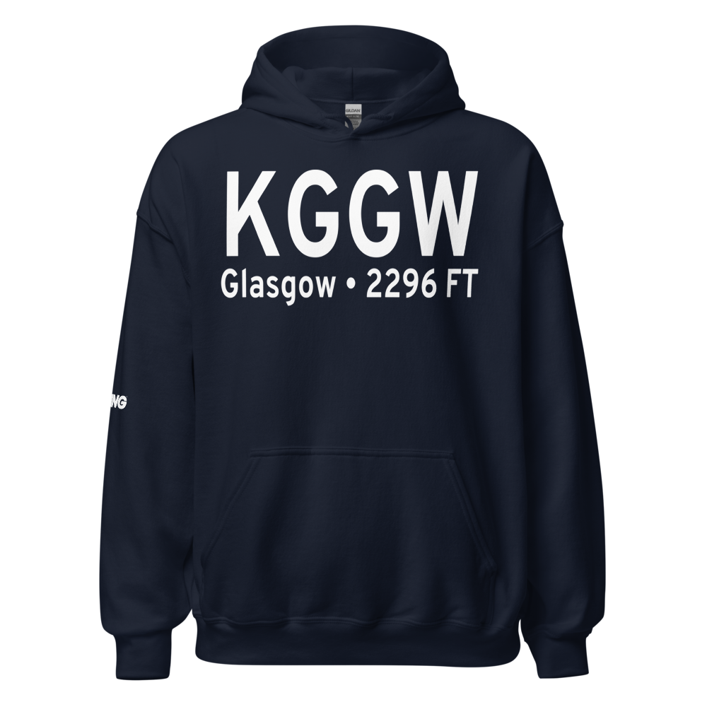 Wokal Field/Glasgow-Valley County Airport (KGGW) ICAO Hoodie Sweatshirt 