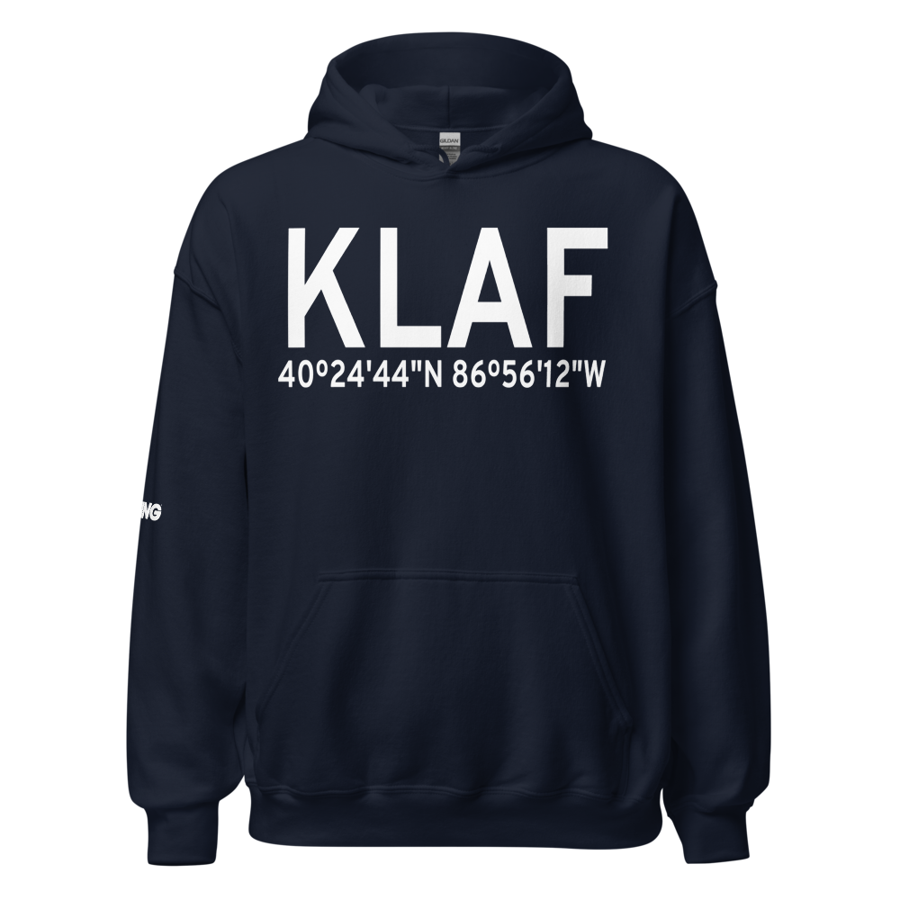 Purdue University Airport (KLAF) ICAO Hoodie Sweatshirt 