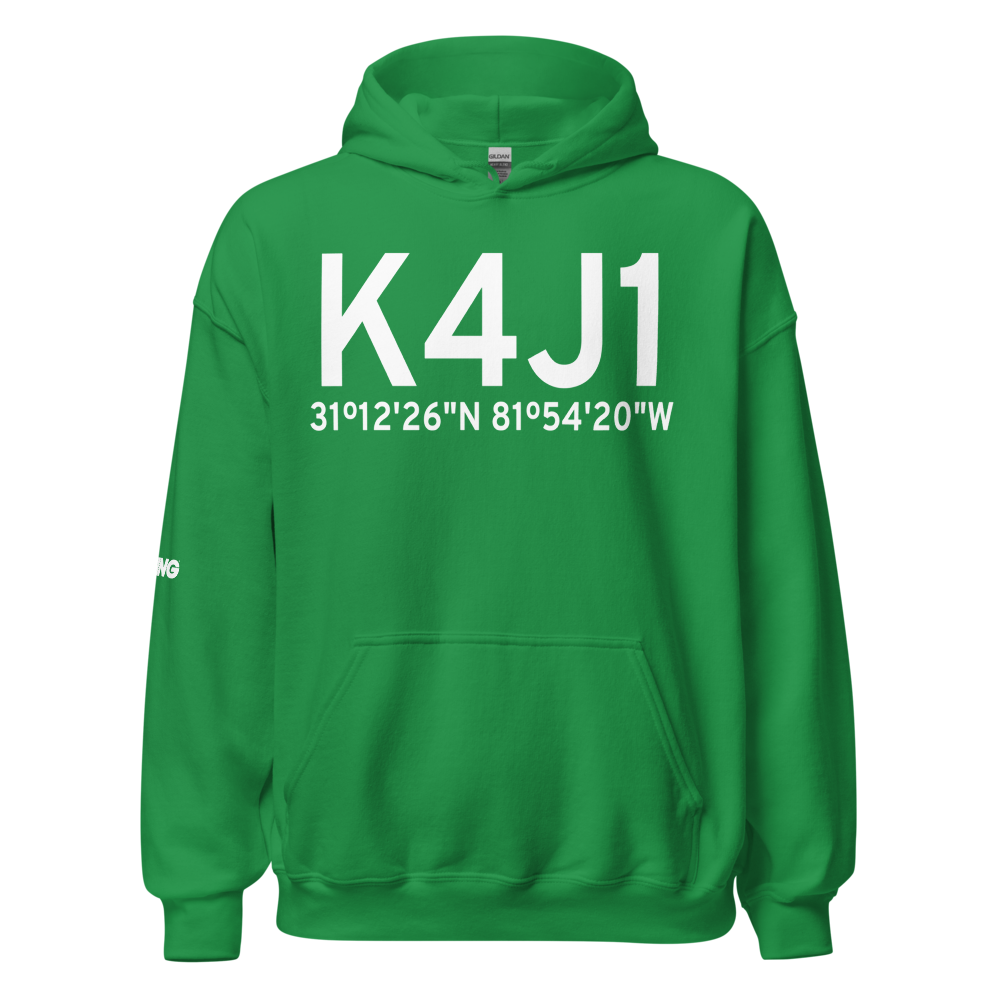 Brantley County Airport (K4J1) ICAO Hoodie Sweatshirt 