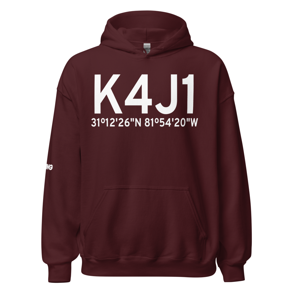 Brantley County Airport (K4J1) ICAO Hoodie Sweatshirt 