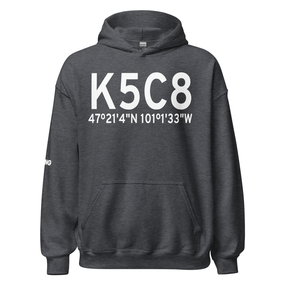 Washburn Municipal Airport (K5C8) ICAO Hoodie Sweatshirt 