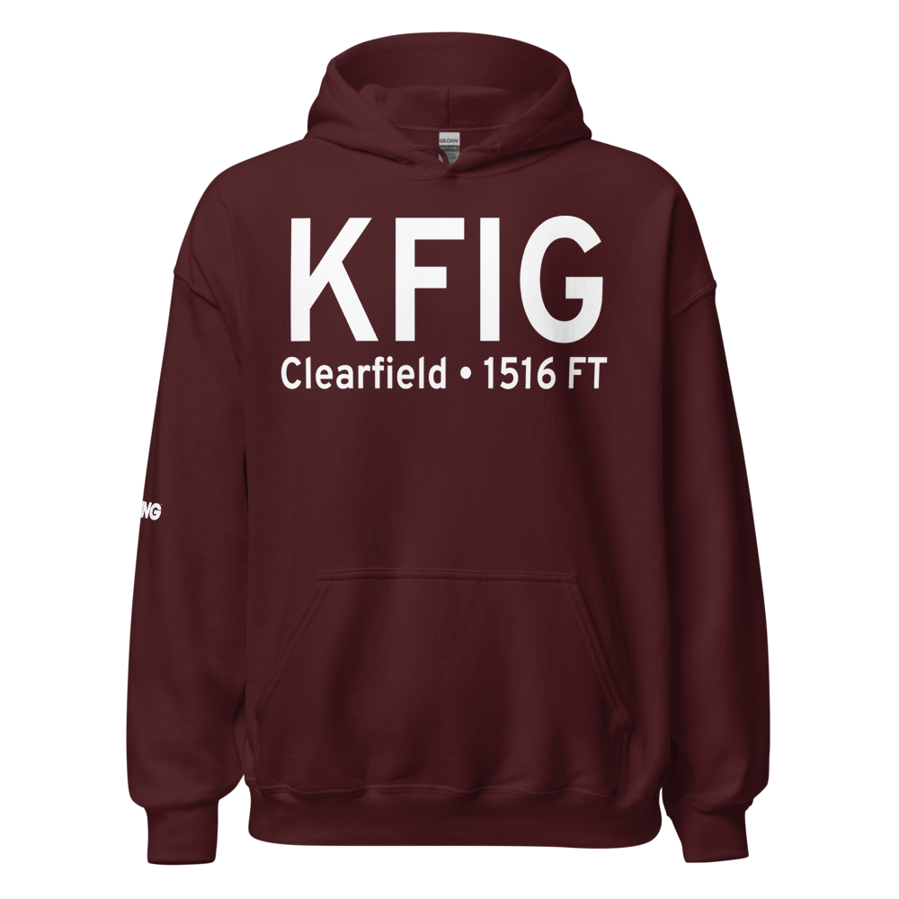 Clearfield Lawrence Airport (KFIG) ICAO Hoodie Sweatshirt 
