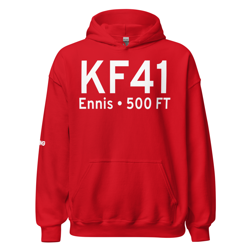 Ennis Municipal Airport (KF41) ICAO Hoodie Sweatshirt 