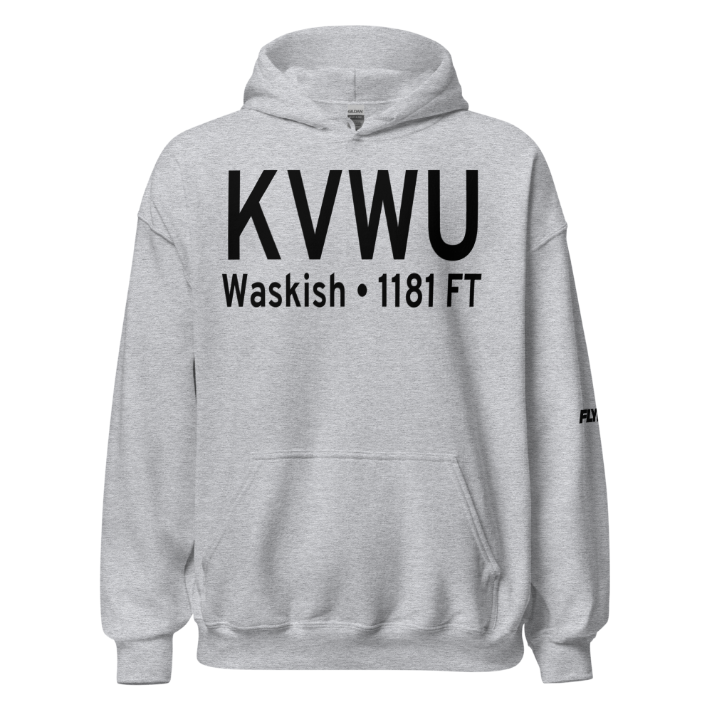 Waskish Municipal Airport (KVWU) ICAO Hoodie Sweatshirt 