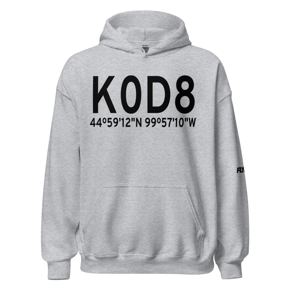 Gettysburg Municipal Airport (K0D8) ICAO Hoodie Sweatshirt 