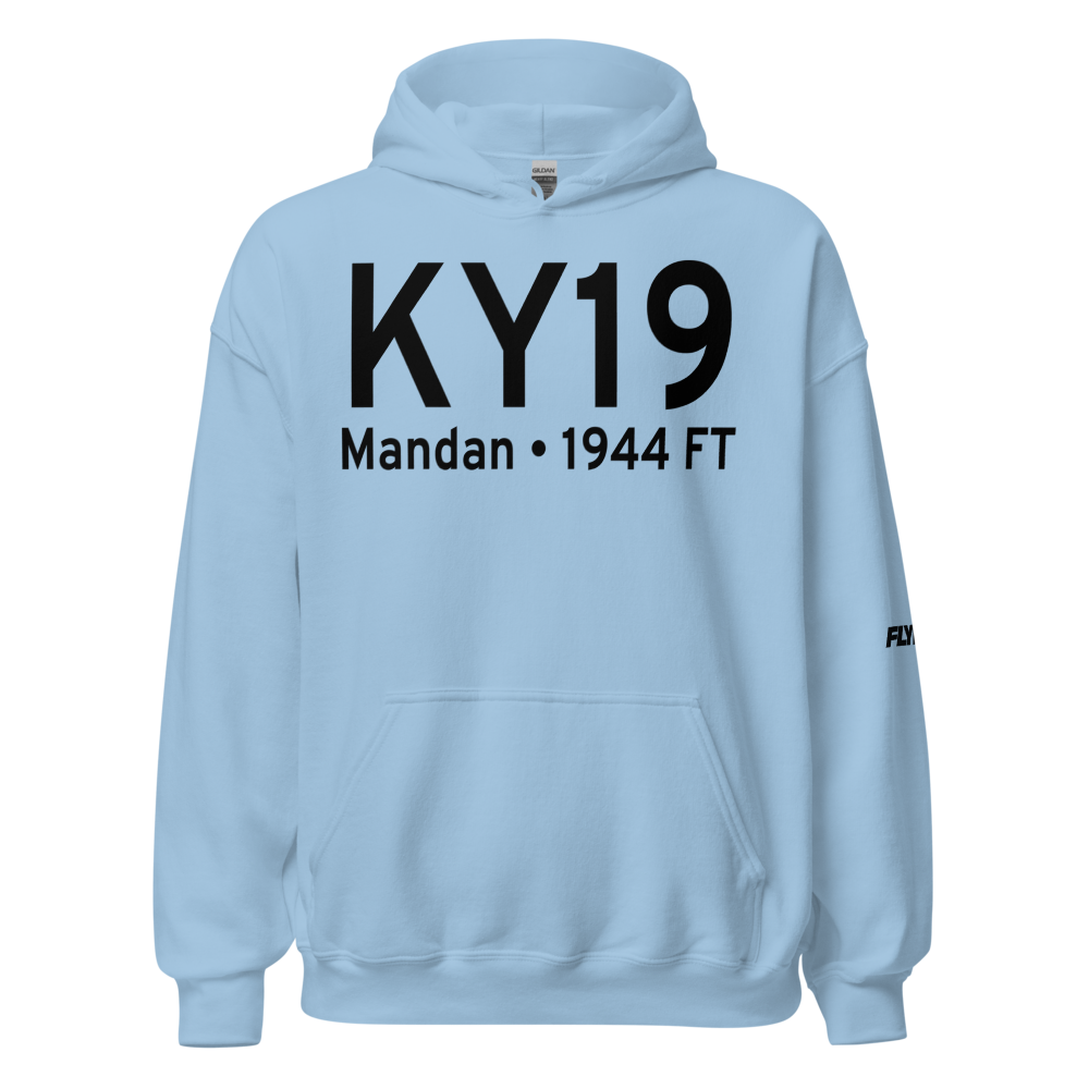 Mandan Municipal Airport (KY19) ICAO Hoodie Sweatshirt 