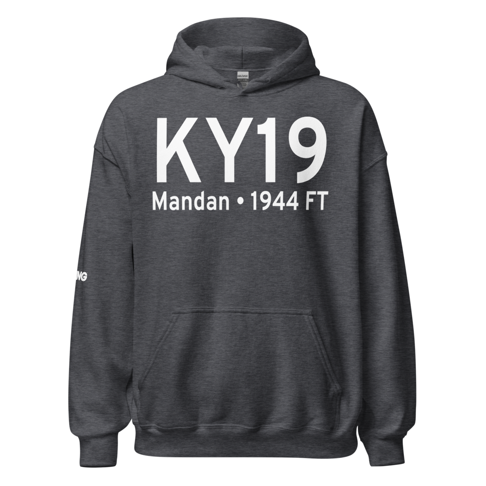 Mandan Municipal Airport (KY19) ICAO Hoodie Sweatshirt 