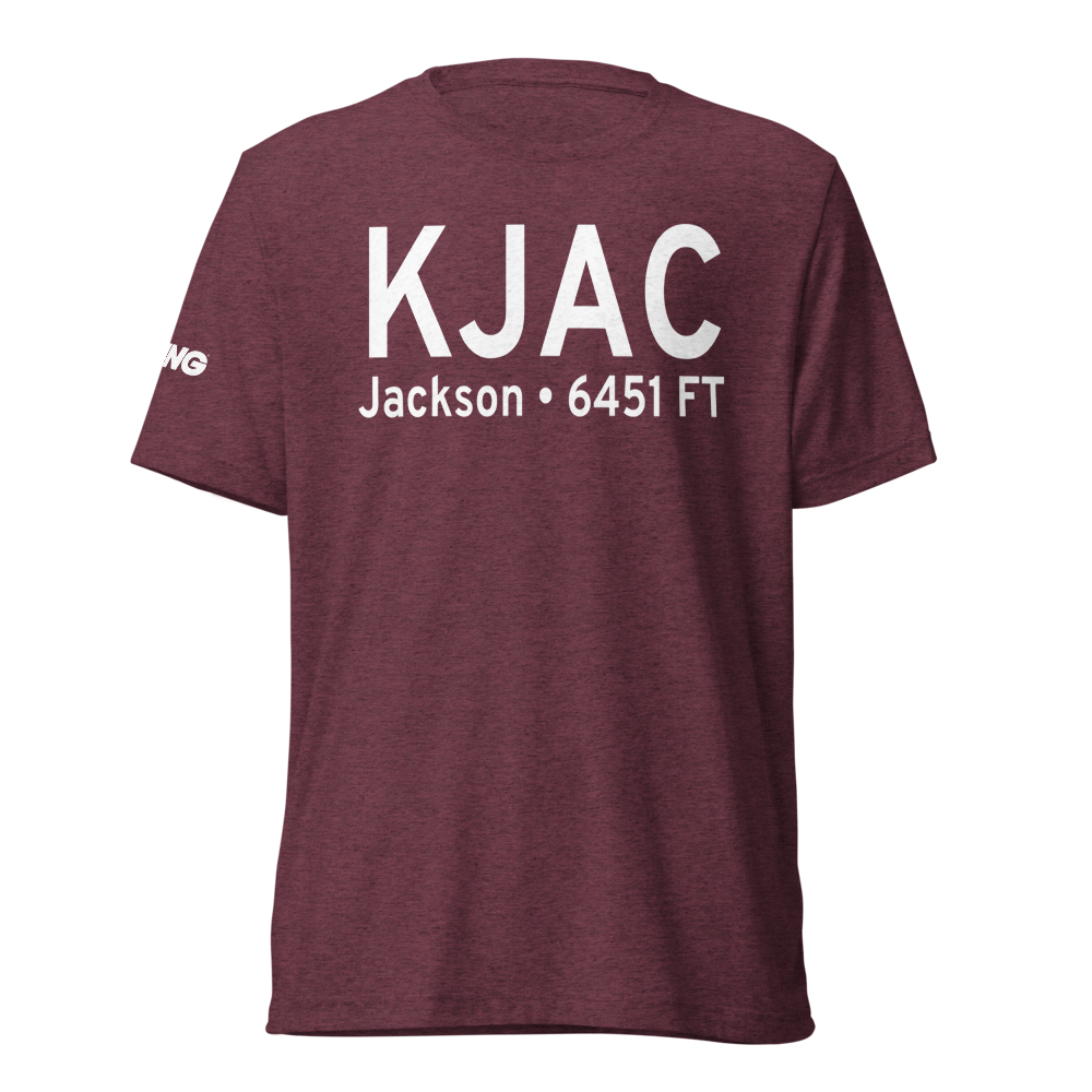 Jackson Hole Airport (KJAC) ICAO Tri-blend T-Shirt 