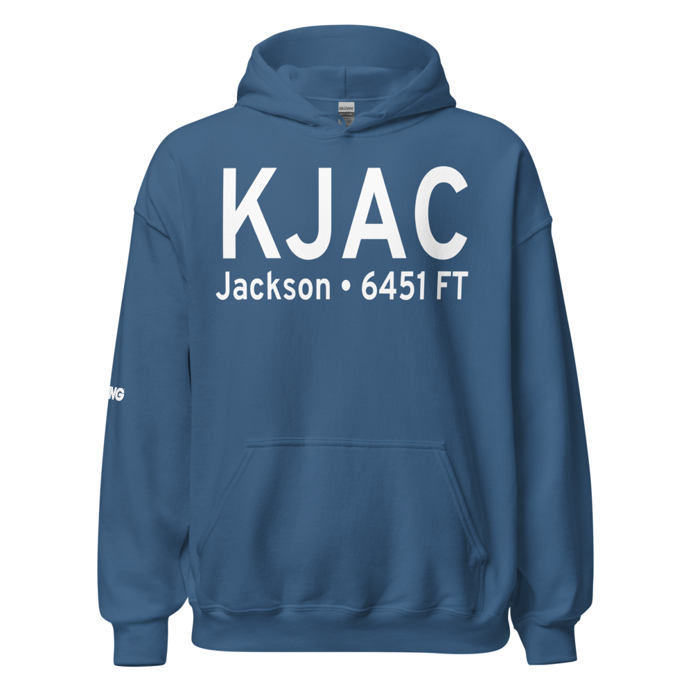 Jackson Hole Airport (KJAC) ICAO Hoodie Sweatshirt 