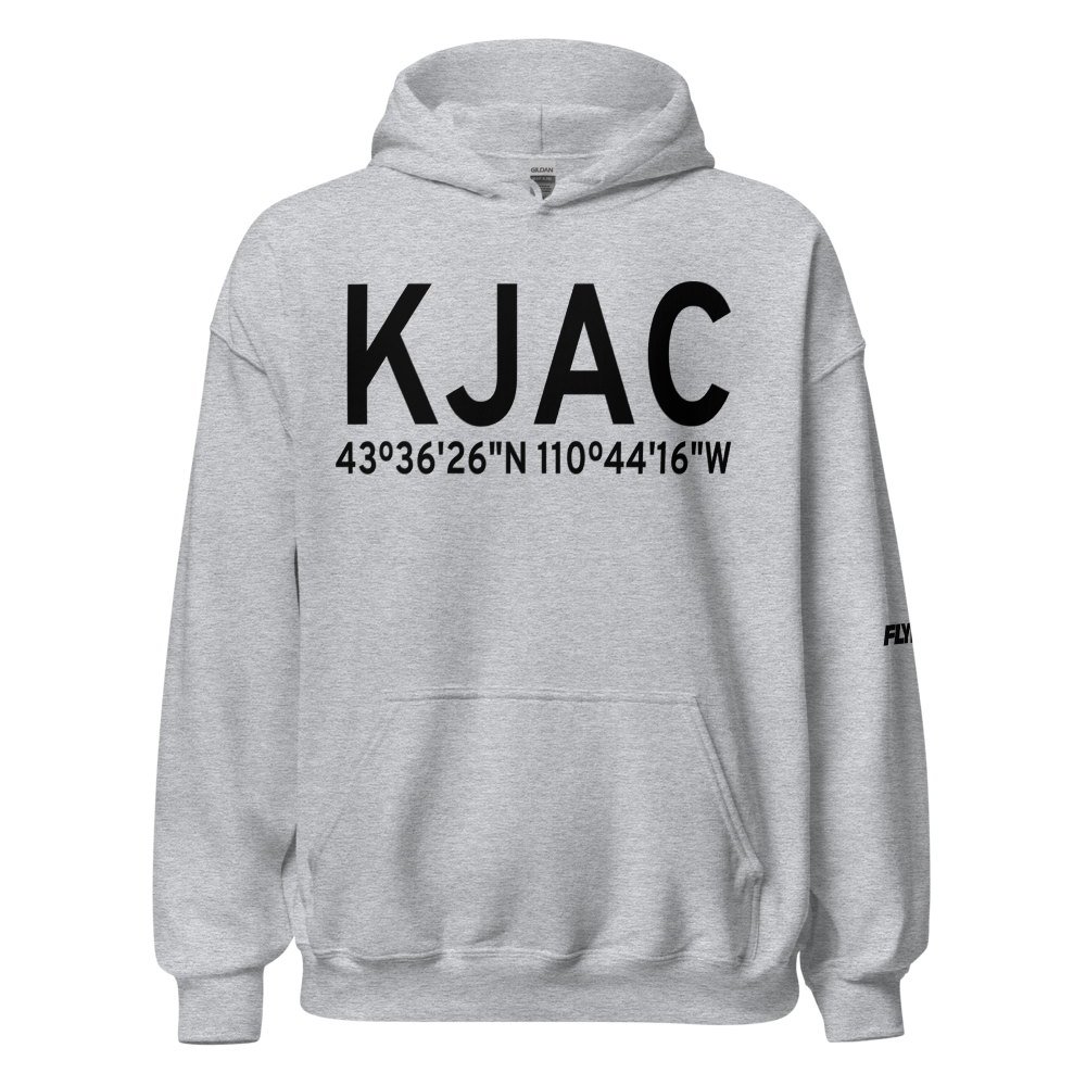 Jackson Hole Airport (KJAC) ICAO Hoodie Sweatshirt 