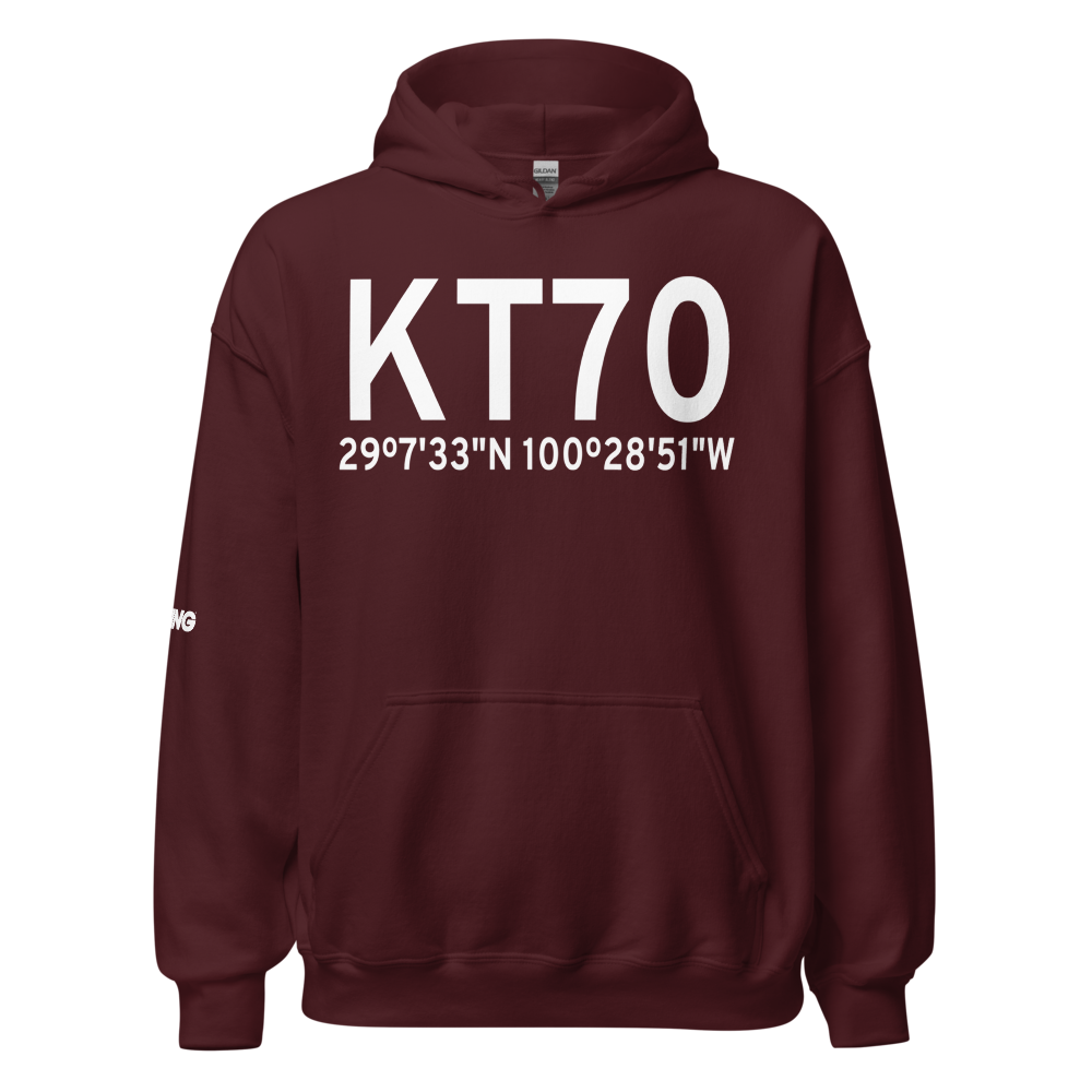 Laughlin Air Force Base Auxiliary Nr 1 Airport (KT70) ICAO Hoodie Sweatshirt 
