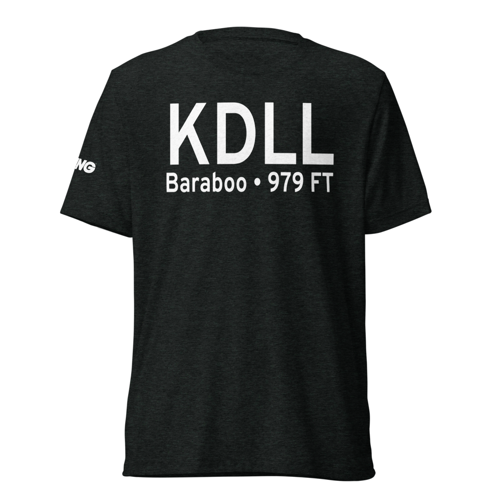 Baraboo Wisconsin Dells Airport (KDLL) ICAO Tri-blend T-Shirt 