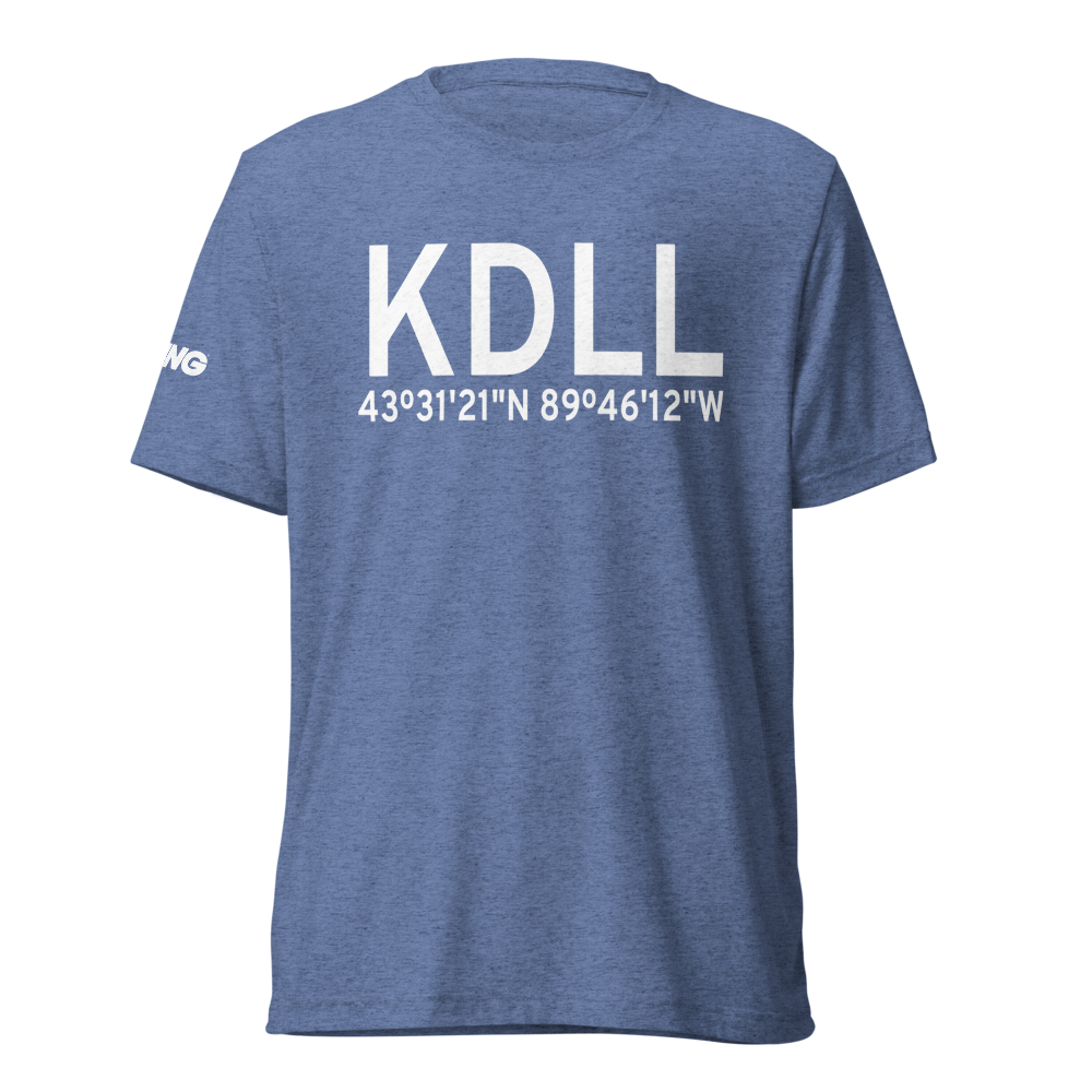 Baraboo Wisconsin Dells Airport (KDLL) ICAO Tri-blend T-Shirt 