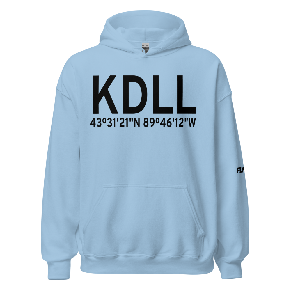Baraboo Wisconsin Dells Airport (KDLL) ICAO Hoodie Sweatshirt 