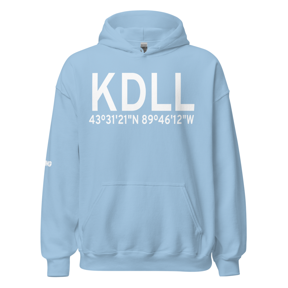 Baraboo Wisconsin Dells Airport (KDLL) ICAO Hoodie Sweatshirt 