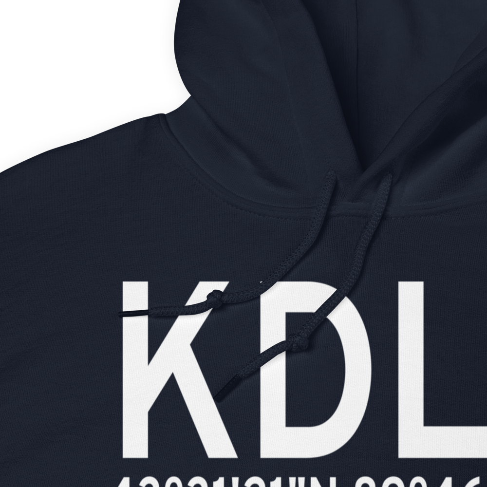 Baraboo Wisconsin Dells Airport (KDLL) ICAO Hoodie Sweatshirt 