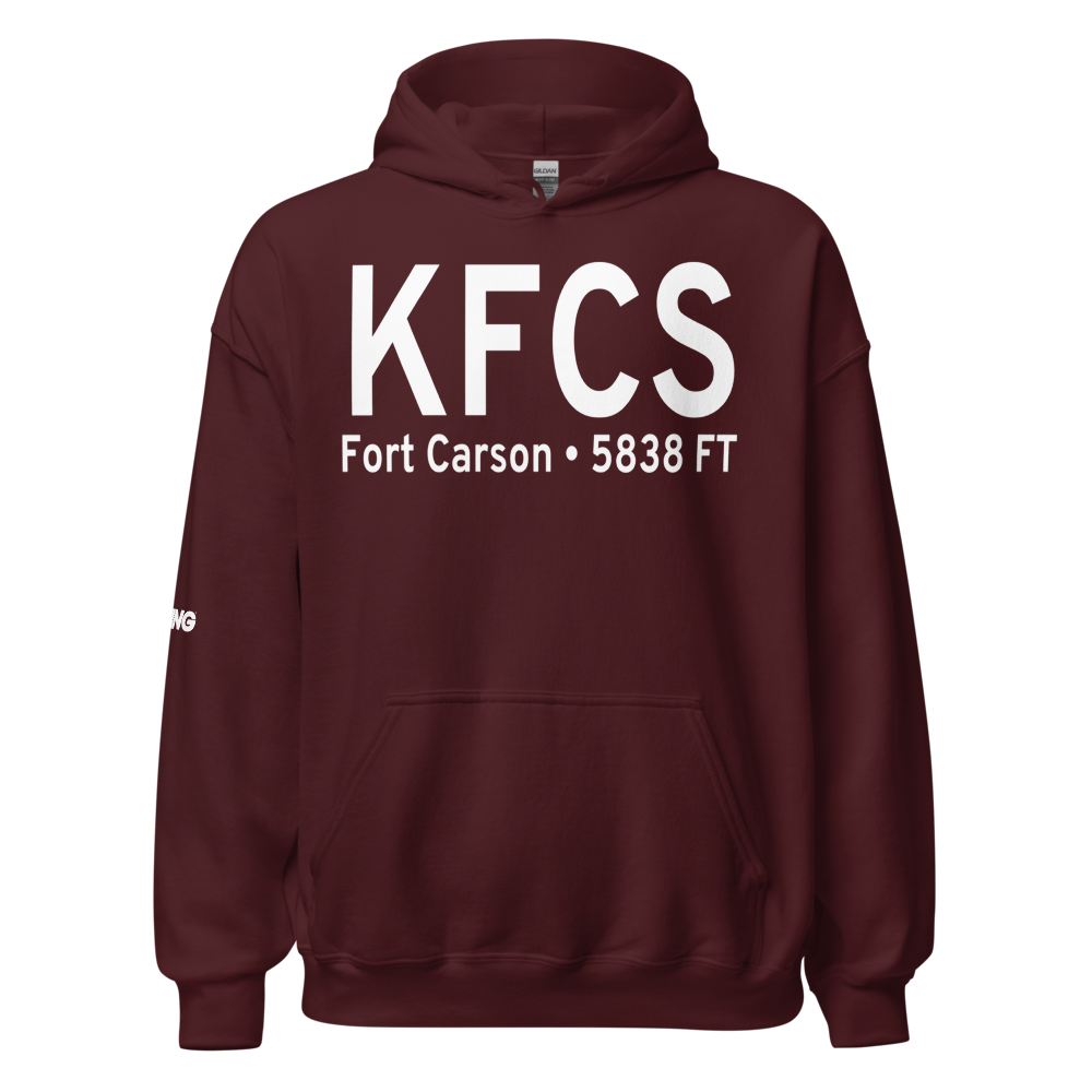 Butts AAF (Fort Carson) Air Field (KFCS) ICAO Hoodie Sweatshirt 