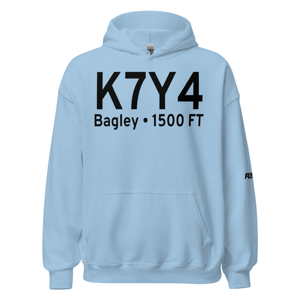 Bagley Municipal Airport (K7Y4) ICAO Hoodie Sweatshirt 