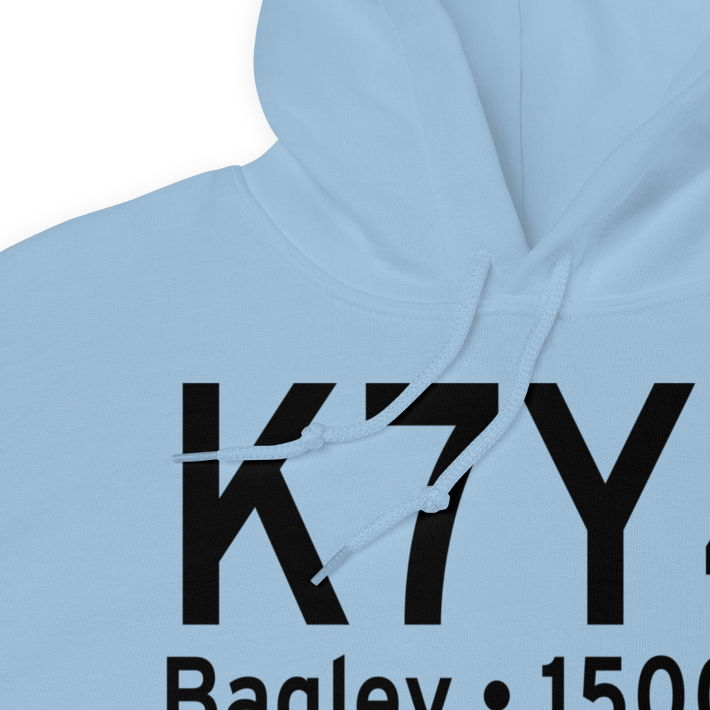 Bagley Municipal Airport (K7Y4) ICAO Hoodie Sweatshirt 