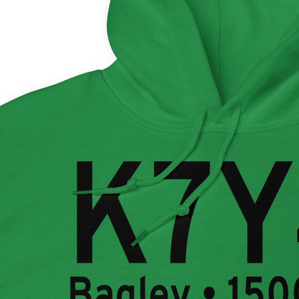 Bagley Municipal Airport (K7Y4) ICAO Hoodie Sweatshirt 
