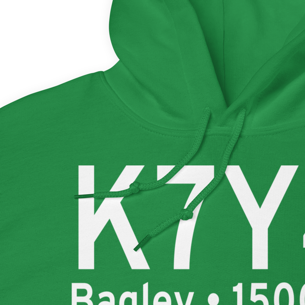 Bagley Municipal Airport (K7Y4) ICAO Hoodie Sweatshirt 
