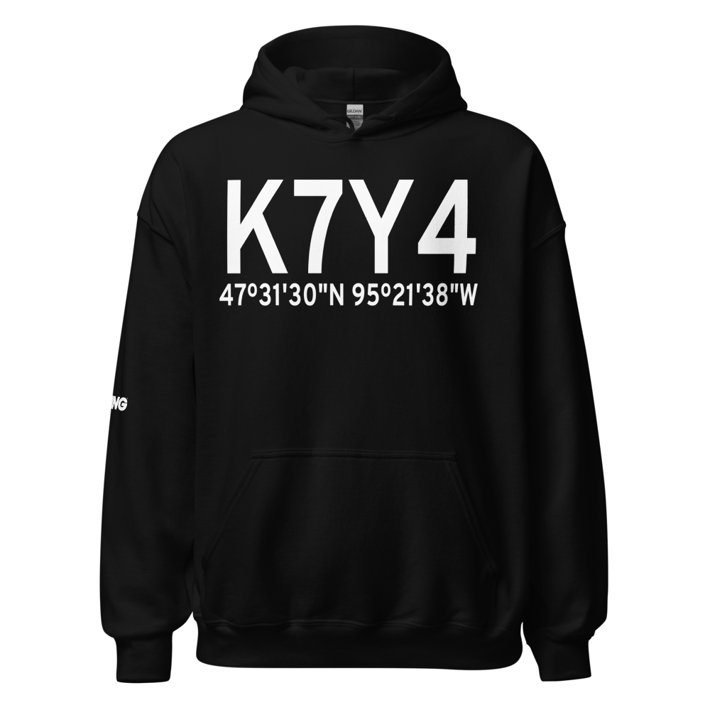 Bagley Municipal Airport (K7Y4) ICAO Hoodie Sweatshirt 
