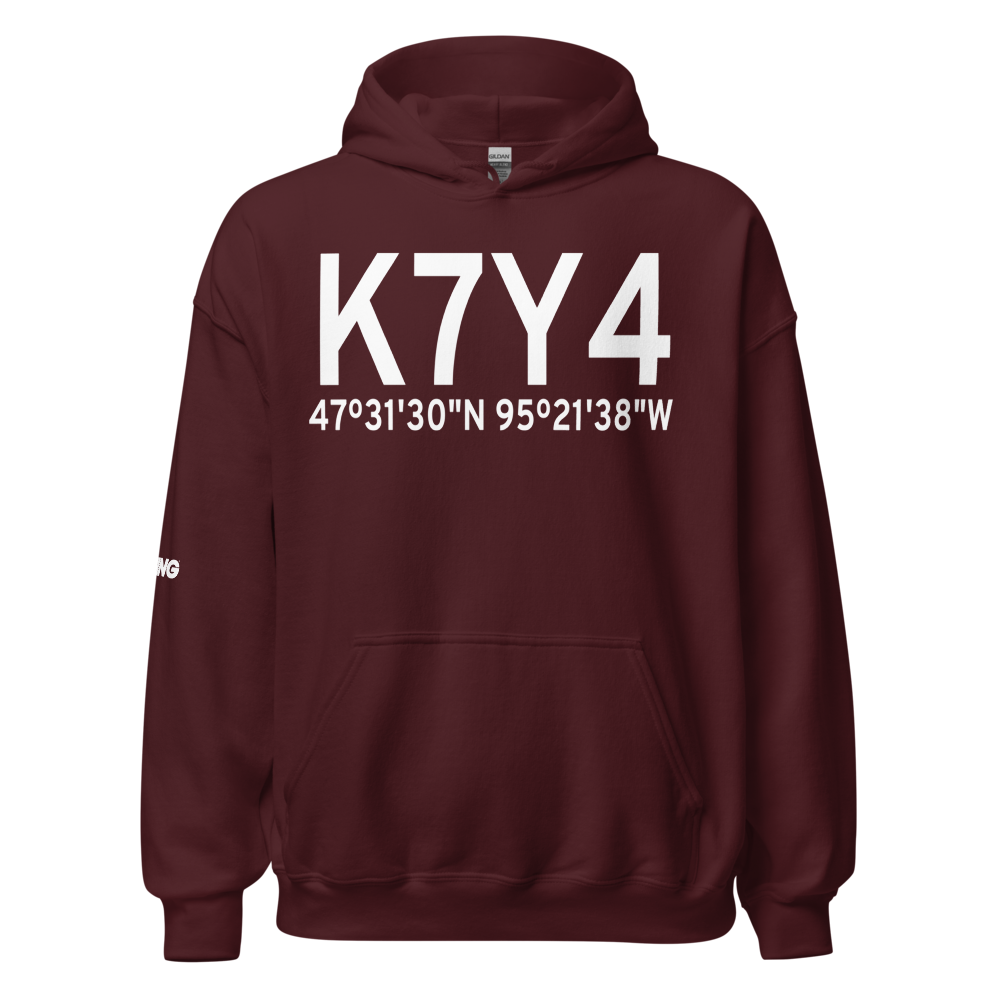 Bagley Municipal Airport (K7Y4) ICAO Hoodie Sweatshirt 