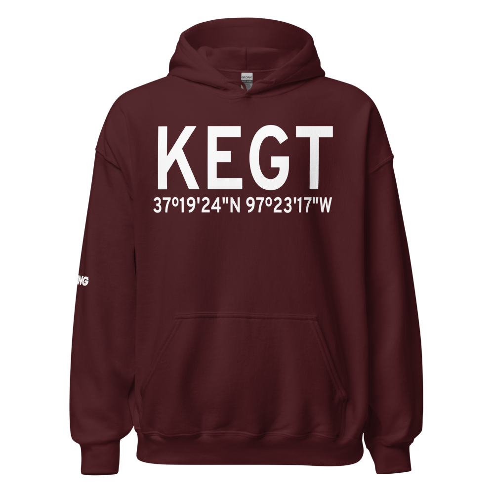 Wellington Municipal Airport (KEGT) ICAO Hoodie Sweatshirt 