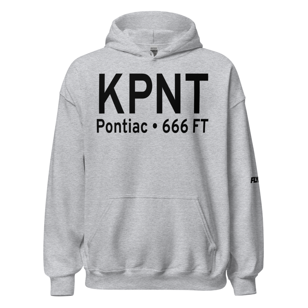 Pontiac Municipal Airport (KPNT) ICAO Hoodie Sweatshirt 