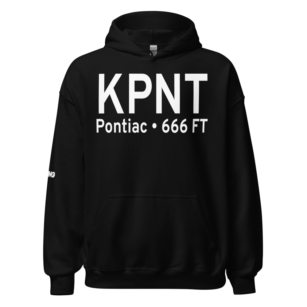 Pontiac Municipal Airport (KPNT) ICAO Hoodie Sweatshirt 