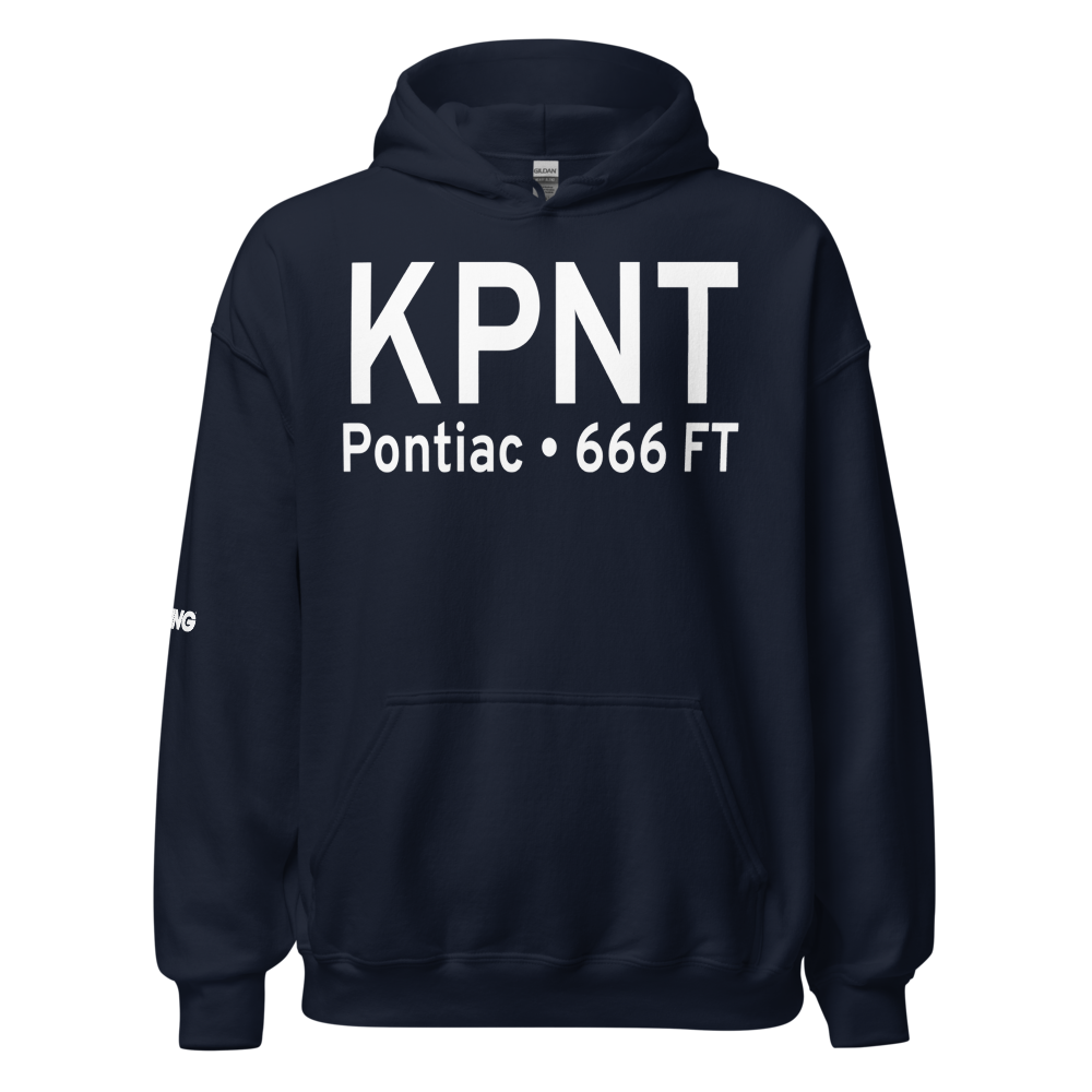 Pontiac Municipal Airport (KPNT) ICAO Hoodie Sweatshirt 