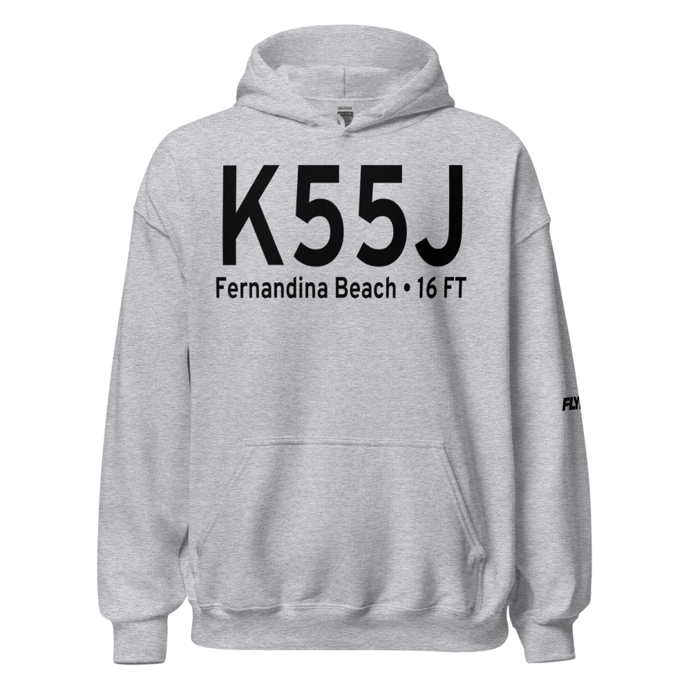 Fernandina Beach Municipal Airport (K55J) ICAO Hoodie Sweatshirt 