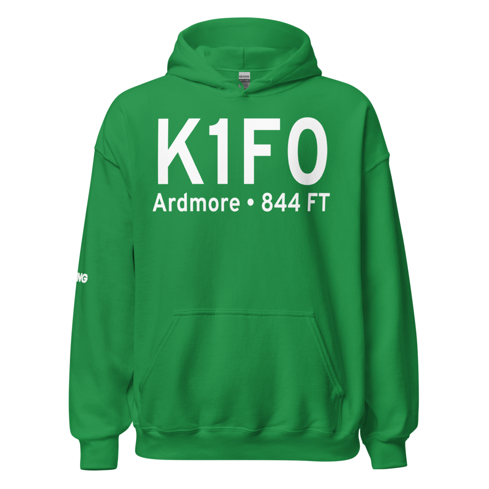 Ardmore Downtown Executive Airport (K1F0) ICAO Hoodie Sweatshirt 