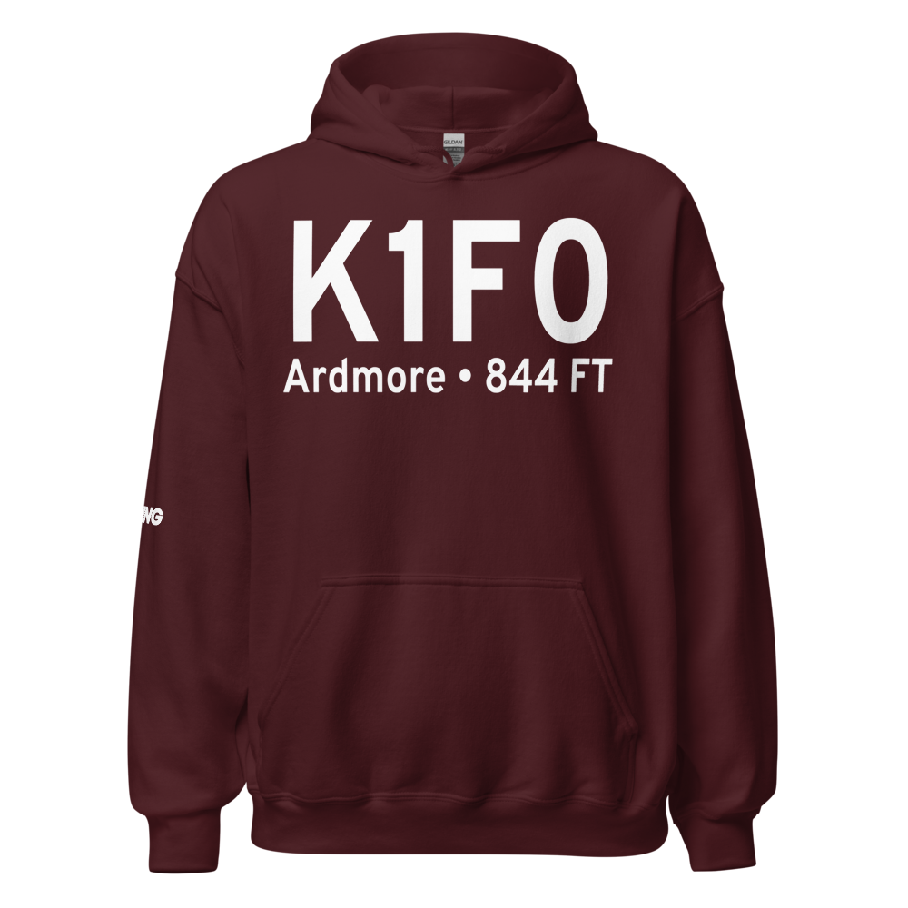 Ardmore Downtown Executive Airport (K1F0) ICAO Hoodie Sweatshirt 