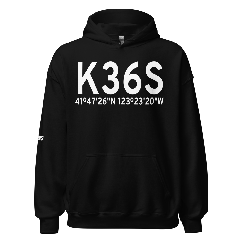 Happy Camp Airport (K36S) ICAO Hoodie Sweatshirt 