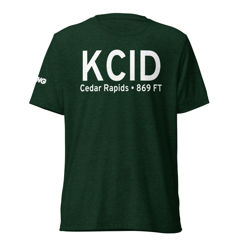 The Eastern Iowa Airport (KCID) ICAO Tri-blend T-Shirt 