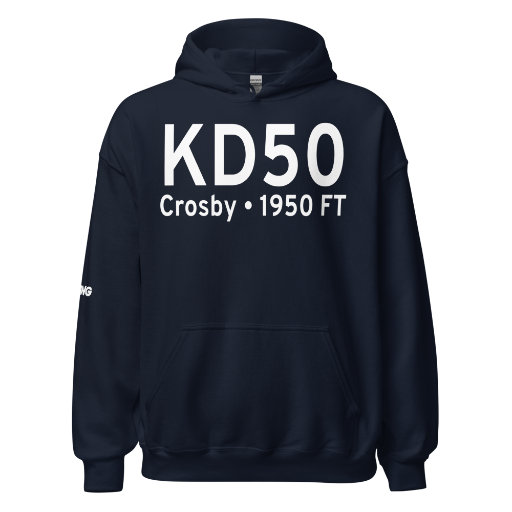 Crosby Municipal Airport (KD50) ICAO Hoodie Sweatshirt 