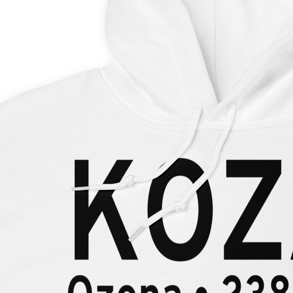 Ozona Municipal Airport (KOZA) ICAO Hoodie Sweatshirt 