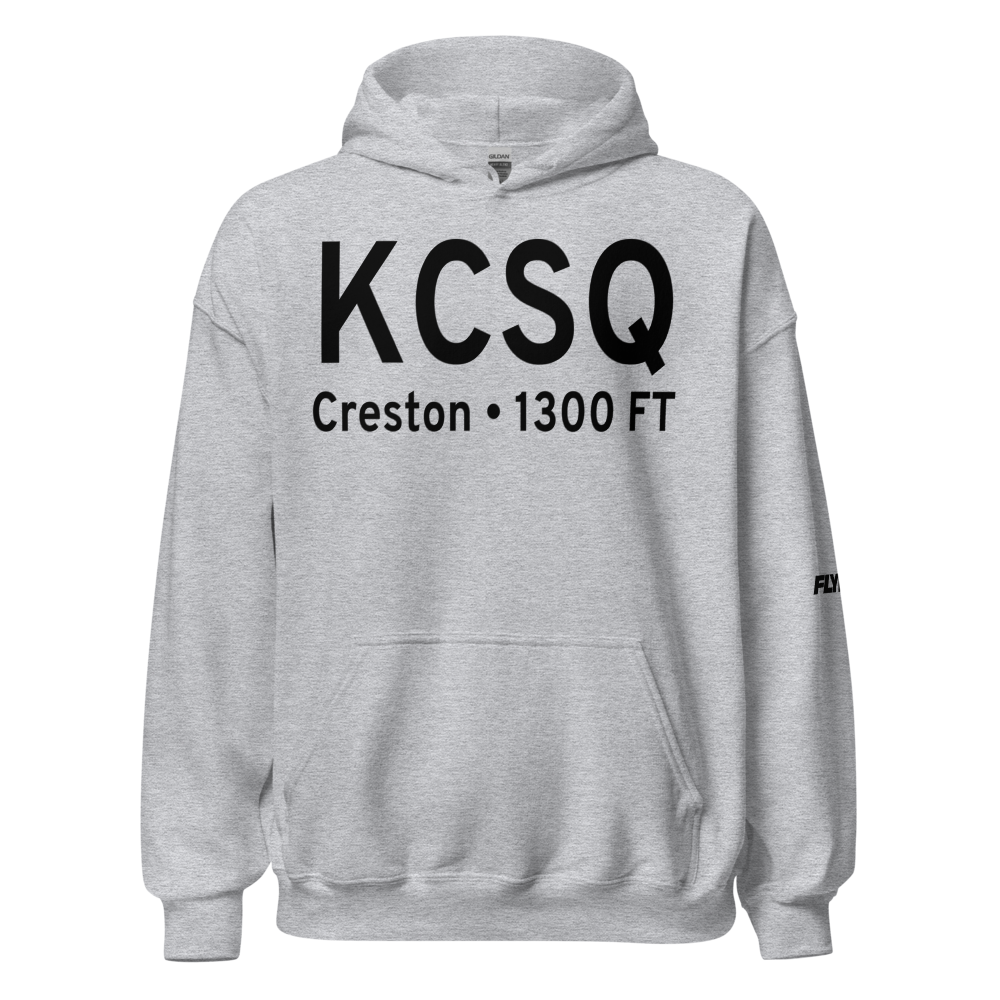 Creston Municipal Airport (KCSQ) ICAO Hoodie Sweatshirt 
