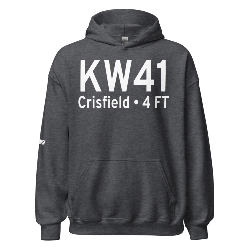 Crisfield Municipal Airport (KW41) ICAO Hoodie Sweatshirt 