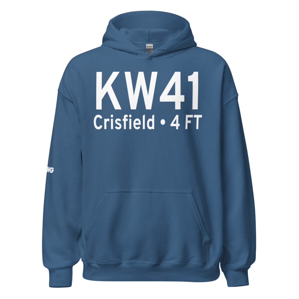Crisfield Municipal Airport (KW41) ICAO Hoodie Sweatshirt 