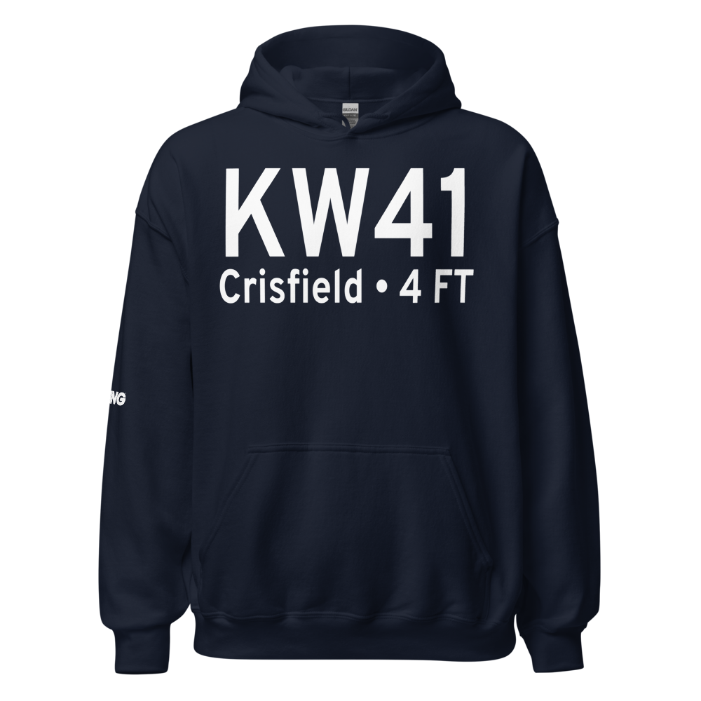 Crisfield Municipal Airport (KW41) ICAO Hoodie Sweatshirt 